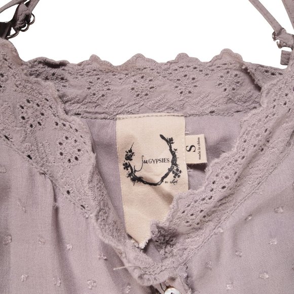 Sea Gypsies Summer Tank Top Spaghetti Strap and Polka-Dot Lace Size Small - Picture 3 of 6